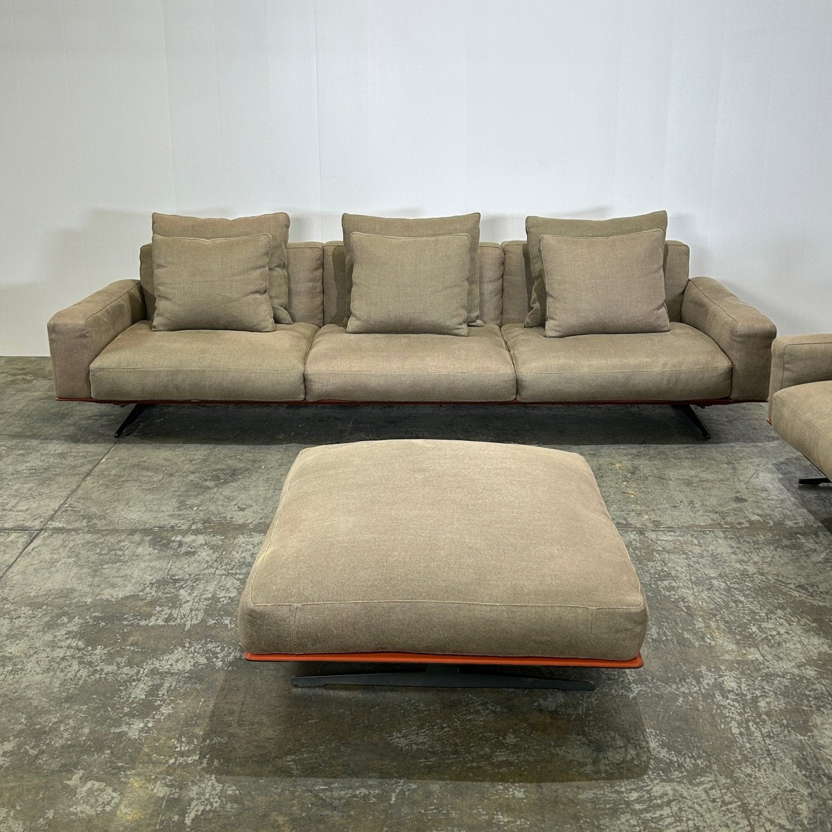 Flexform Soft Dream Three Seater Sofa & Ottoman @ REHAUS