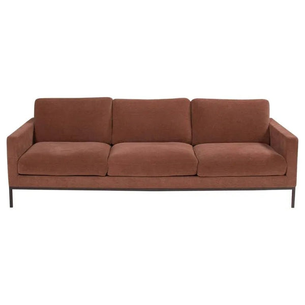 Florence Knoll for Knoll Dusky Pink Fabric Relax Sofa - REHAUS - Florence Knoll