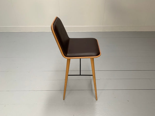 Fredericia Spine Counter Bar Stools - In Brown Leather & Oak @ REHAUS