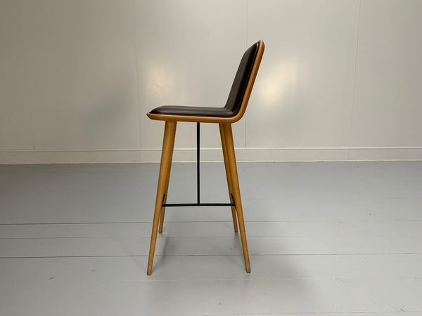 Fredericia Spine Counter Bar Stools - In Brown Leather & Oak @ REHAUS