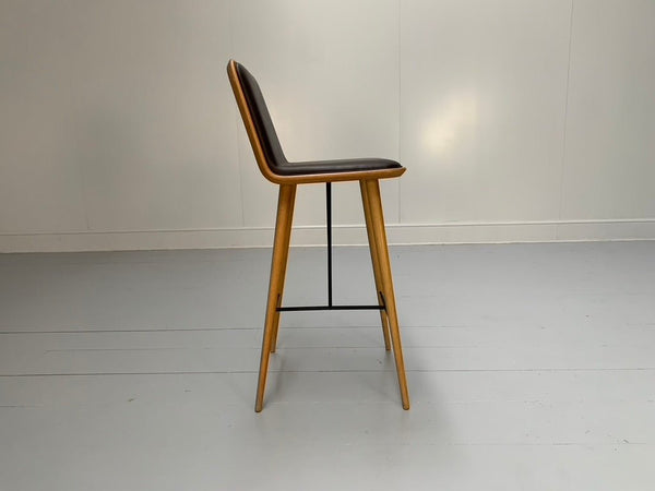 Fredericia Spine Counter Bar Stools - In Brown Leather & Oak @ REHAUS