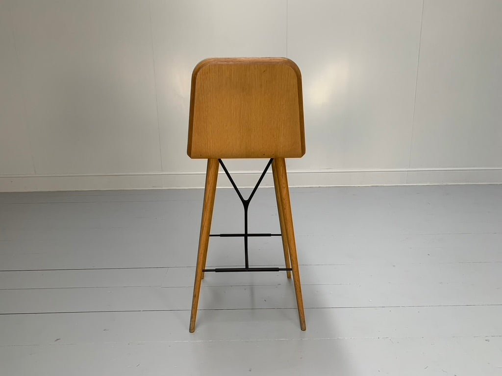 Fredericia Spine Counter Bar Stools - In Brown Leather & Oak @ REHAUS