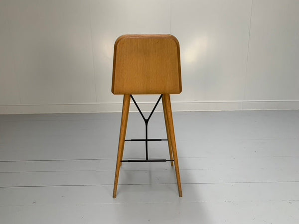 Fredericia Spine Counter Bar Stools - In Brown Leather & Oak @ REHAUS