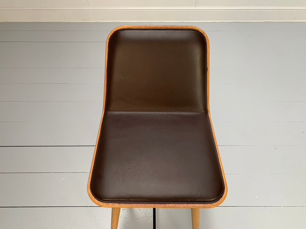 Fredericia Spine Counter Bar Stools - In Brown Leather & Oak @ REHAUS