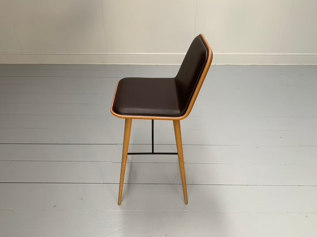 Fredericia Spine Counter Bar Stools - In Brown Leather & Oak @ REHAUS