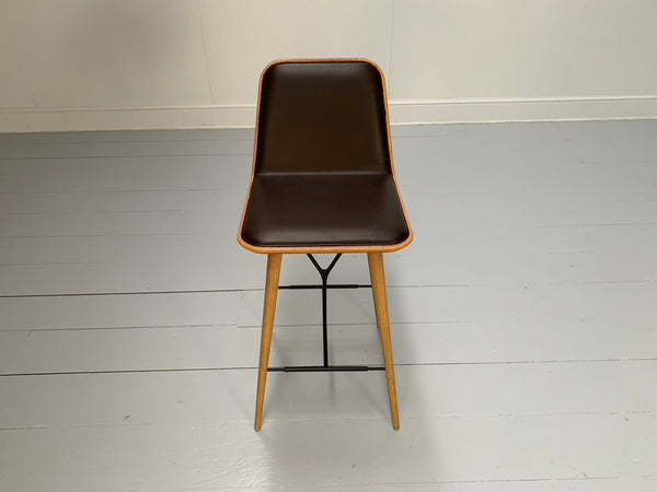 Fredericia Spine Counter Bar Stools - In Brown Leather & Oak @ REHAUS
