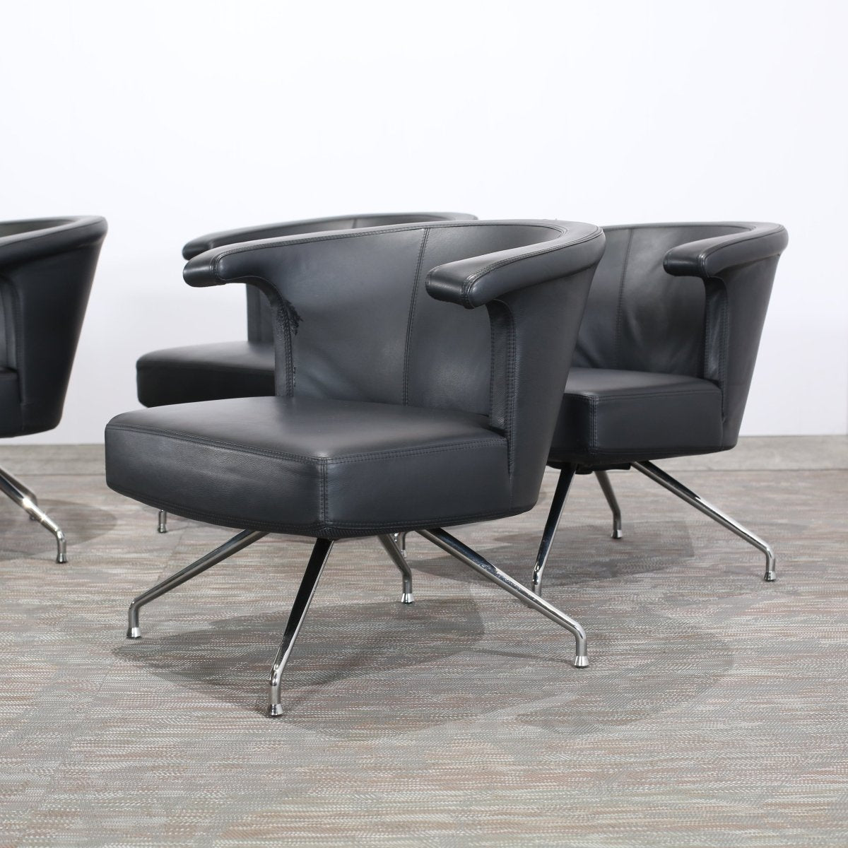 Frighetto Leather Swivel Chair, Set of Four @ REHAUS