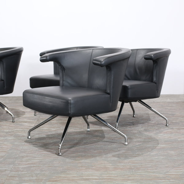 Frighetto Leather Swivel Chair, Set of Four @ REHAUS