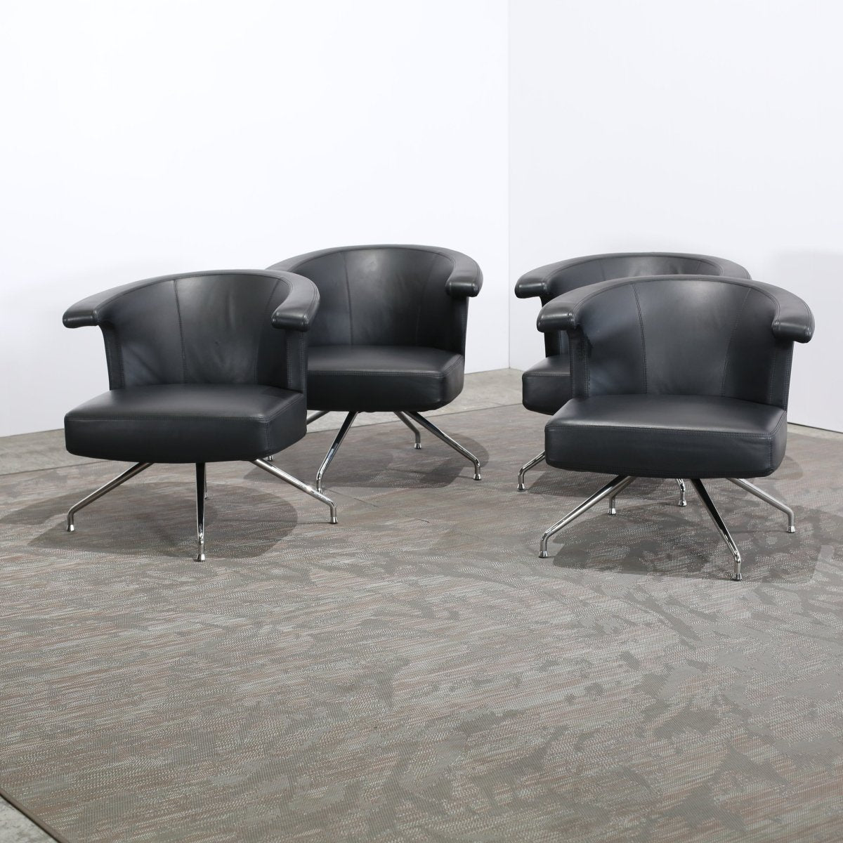 Frighetto Leather Swivel Chair, Set of Four @ REHAUS