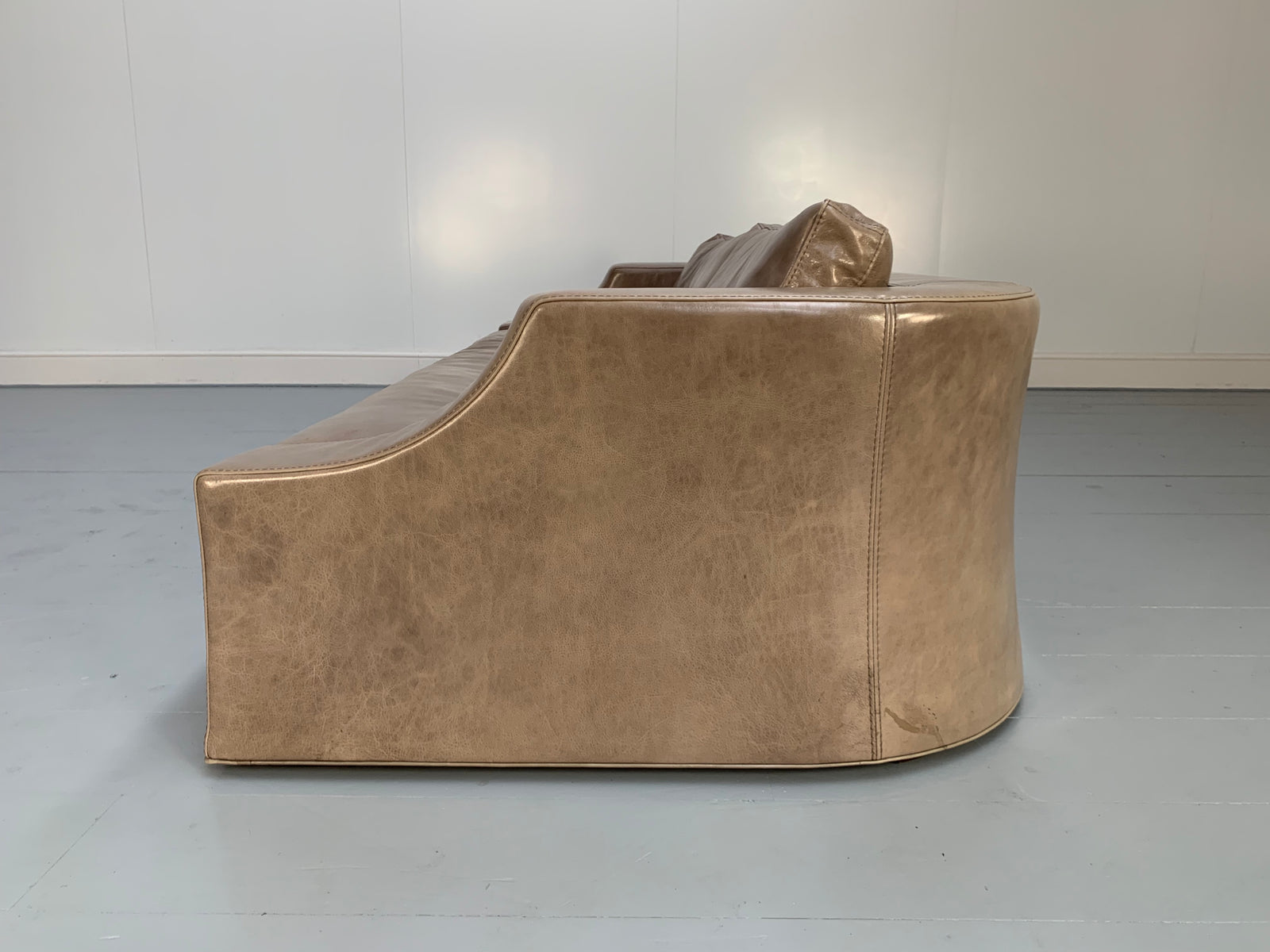 Baxter of Italy 4-Seat Sofa - In Grey Brown Tuscany Leather