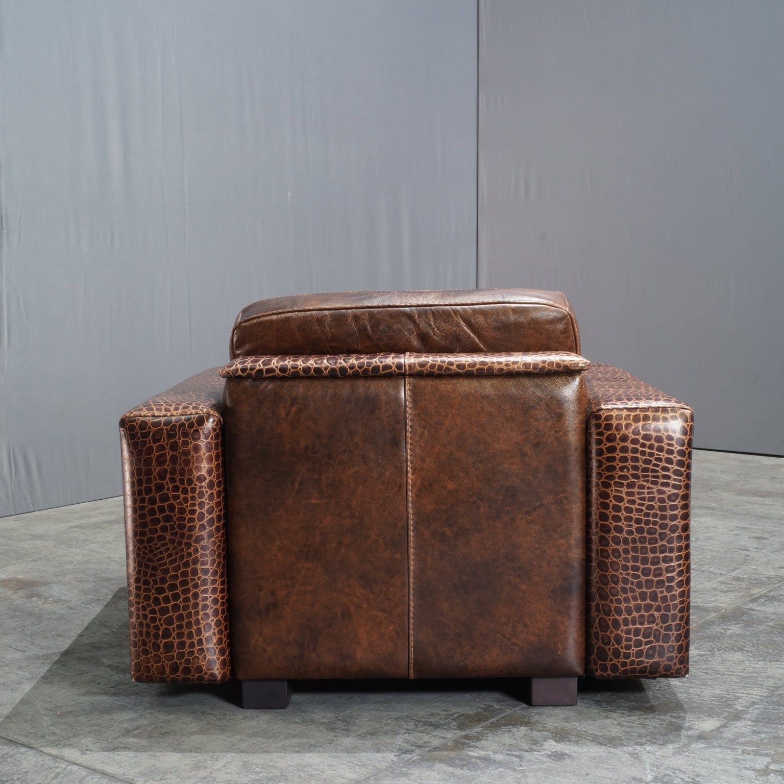 Gamma Arredamenti Brown Crocodile Leather Kelly Armchair @ REHAUS