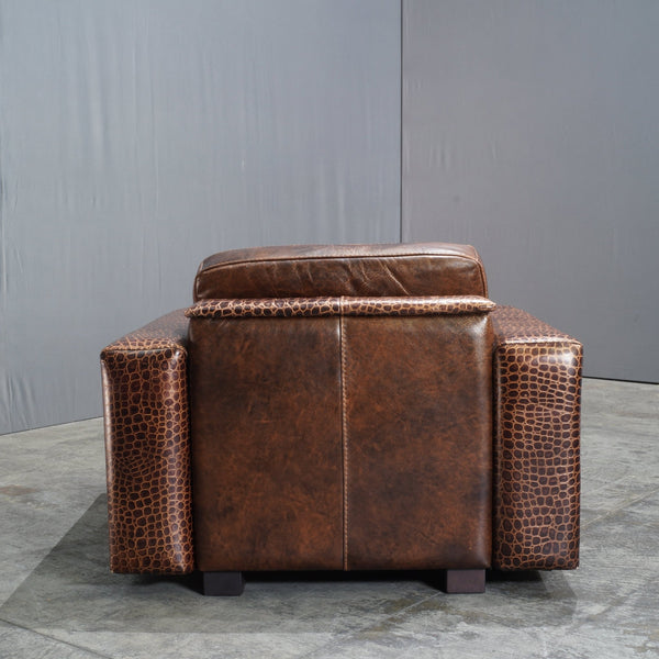 Gamma Arredamenti Brown Crocodile Leather Kelly Armchair @ REHAUS