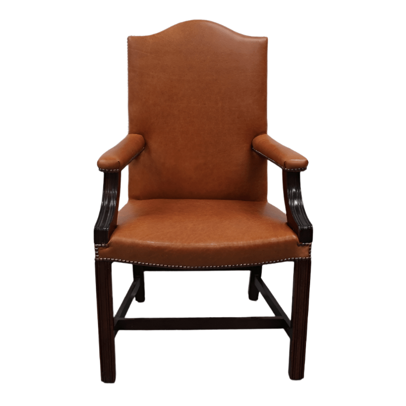 George Smith Armchair - Gainsborough - Unbuttoned Armchair in Tan - Brown Leather @ REHAUS