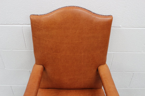 George Smith Armchair - Gainsborough - Unbuttoned Armchair in Tan - Brown Leather @ REHAUS