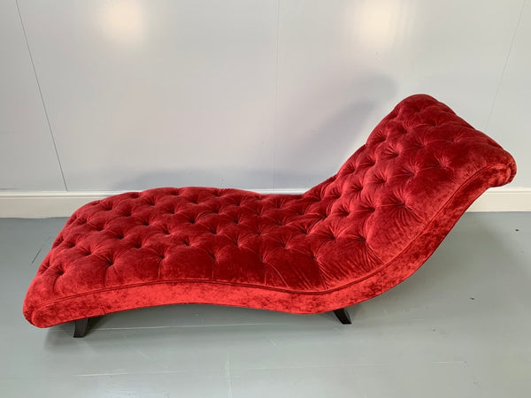 George Smith Chaise - Brewster - Chaise in Deep - Red Italian Velvet @ REHAUS