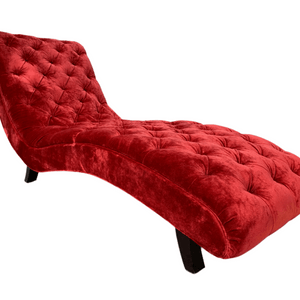 George Smith Chaise - Brewster - Chaise in Deep - Red Italian Velvet @ REHAUS
