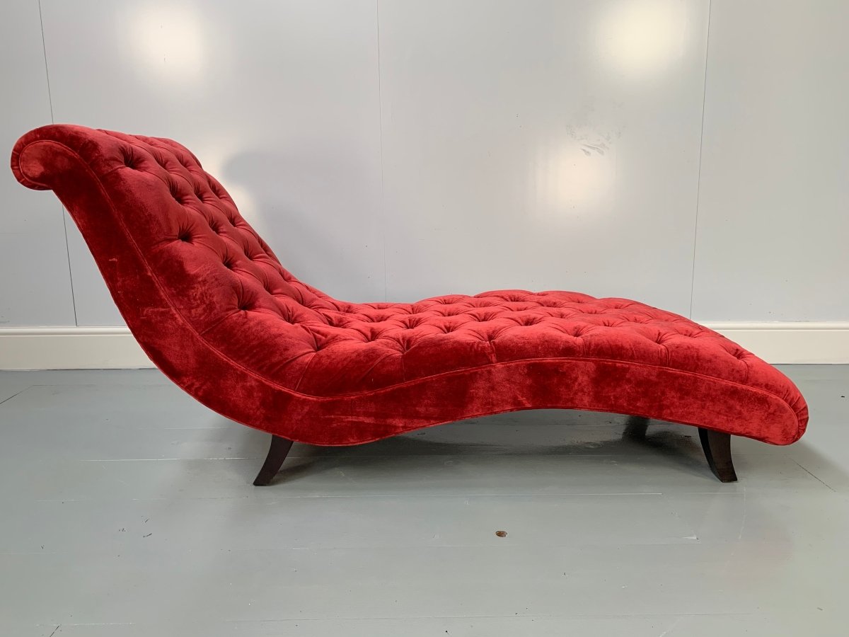 George Smith Chaise - Brewster - Chaise in Deep - Red Italian Velvet @ REHAUS