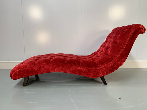 George Smith Chaise - Brewster - Chaise in Deep - Red Italian Velvet @ REHAUS