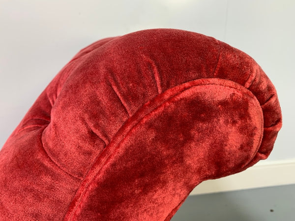 George Smith Chaise - Brewster - Chaise in Deep - Red Italian Velvet @ REHAUS