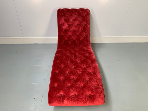 George Smith Chaise - Brewster - Chaise in Deep - Red Italian Velvet @ REHAUS