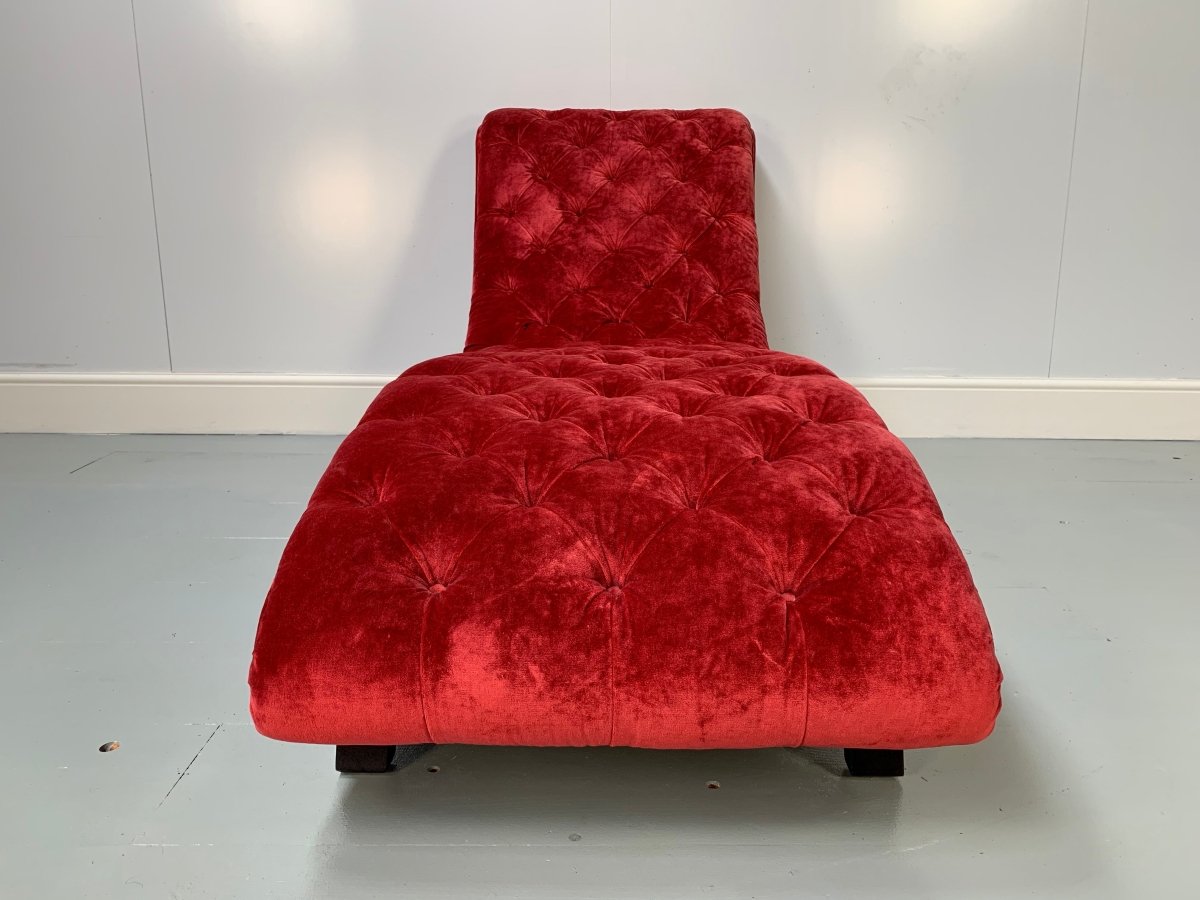 George Smith Chaise - Brewster - Chaise in Deep - Red Italian Velvet @ REHAUS