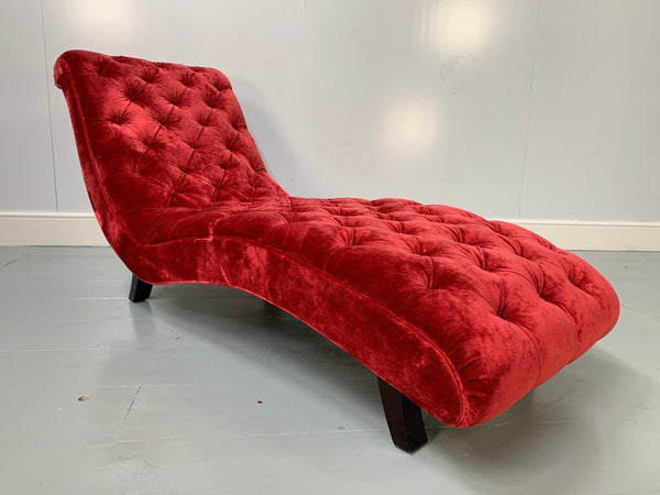 George Smith Chaise - Brewster - Chaise in Deep - Red Italian Velvet @ REHAUS