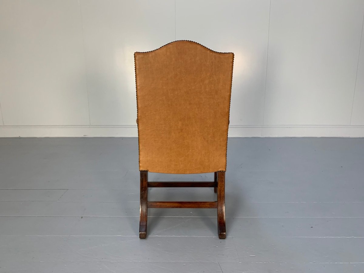 George Smith Gainsborough Unbuttoned Carver Armchair - In Tan - Brown Leather @ REHAUS
