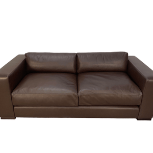 George Smith Leather Sofa - Signature Square - Large 2.5 - Seat Sofa in Brown Leather @ REHAUS