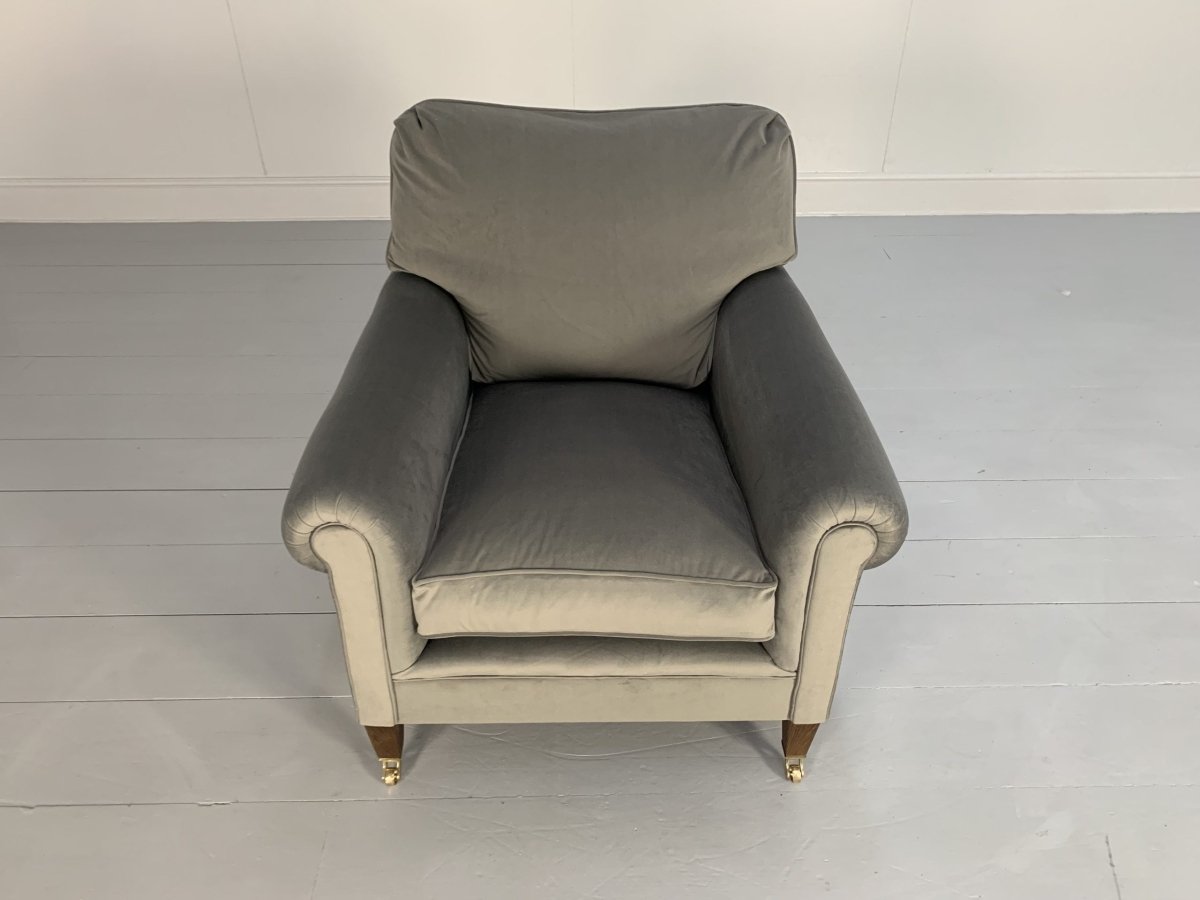 George Smith Signature Armchair - In Pale Grey Ralph Lauren Velvet @ REHAUS