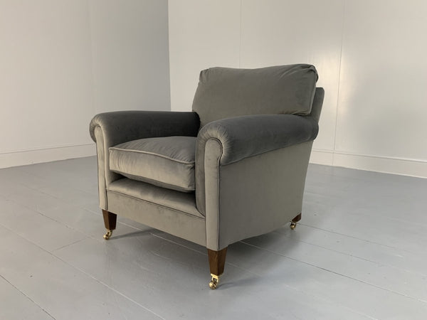 George Smith Signature Armchair - In Pale Grey Ralph Lauren Velvet @ REHAUS