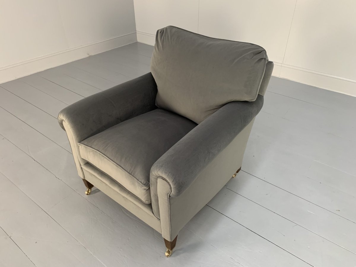 George Smith Signature Armchair - In Pale Grey Ralph Lauren Velvet @ REHAUS