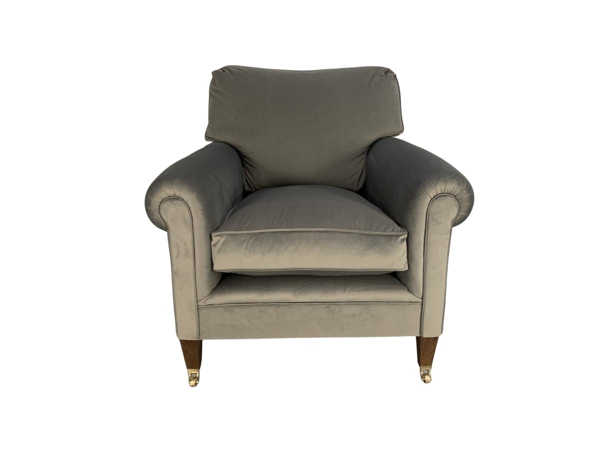 George Smith Signature Armchair - In Pale Grey Ralph Lauren Velvet @ REHAUS
