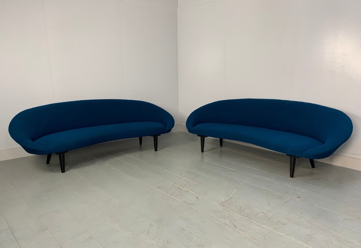 George Smith Tom Dixon Sofa - Bean - 4 - Seat Sofa in Mid - Blue Bute Tiree Woollen Boucle @ REHAUS