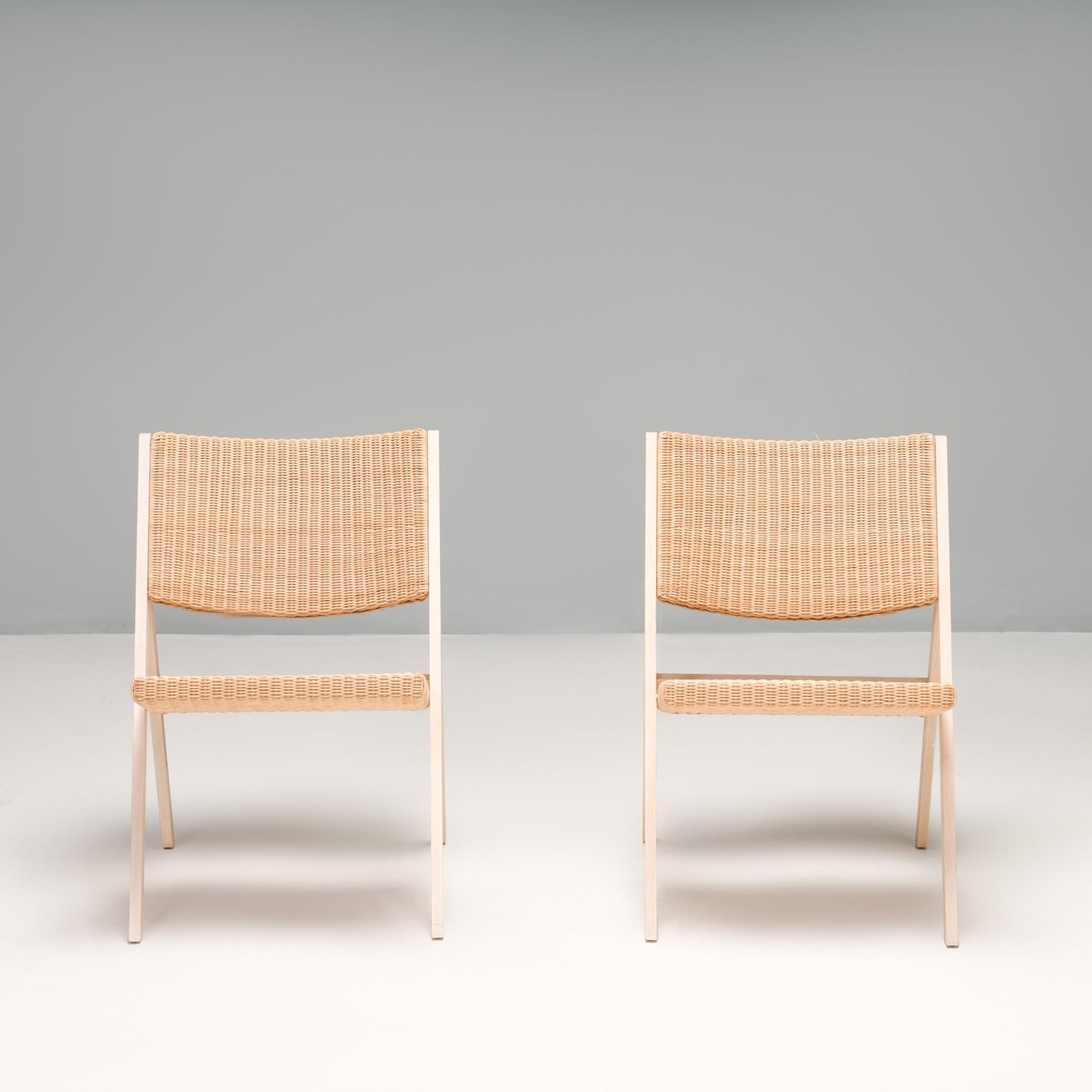 Gio Ponti for Molteni&C D.270.1 Ash and Wicker Folding Armchairs, Set of 2 - REHAUS - Gio Ponti