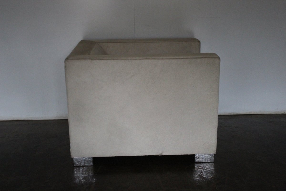 Gorgeous Minotti Suitcase Armchair in Pony Skin & Pelle Leather @ REHAUS