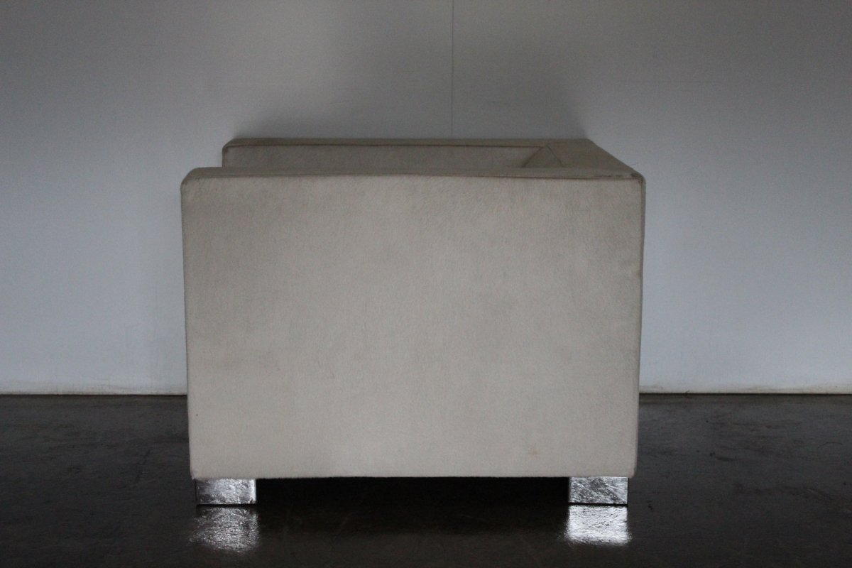 Gorgeous Minotti Suitcase Armchair in Pony Skin & Pelle Leather @ REHAUS