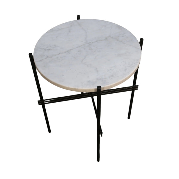 Gubi TS Side Table with White Carrara Marble Top @ REHAUS