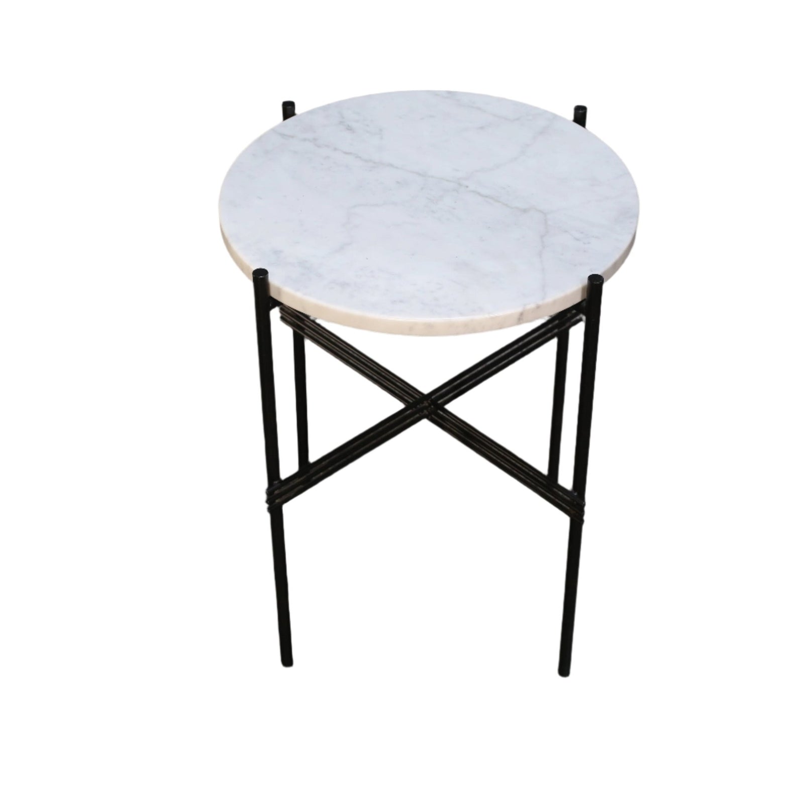 Gubi TS Side Table with White Carrara Marble Top @ REHAUS