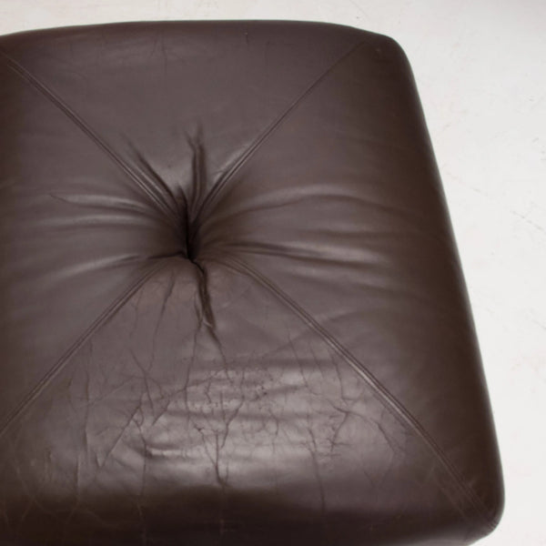Howard Keith Vintage Brown Leather Sofa & Footstool - REHAUS - Howard Keith