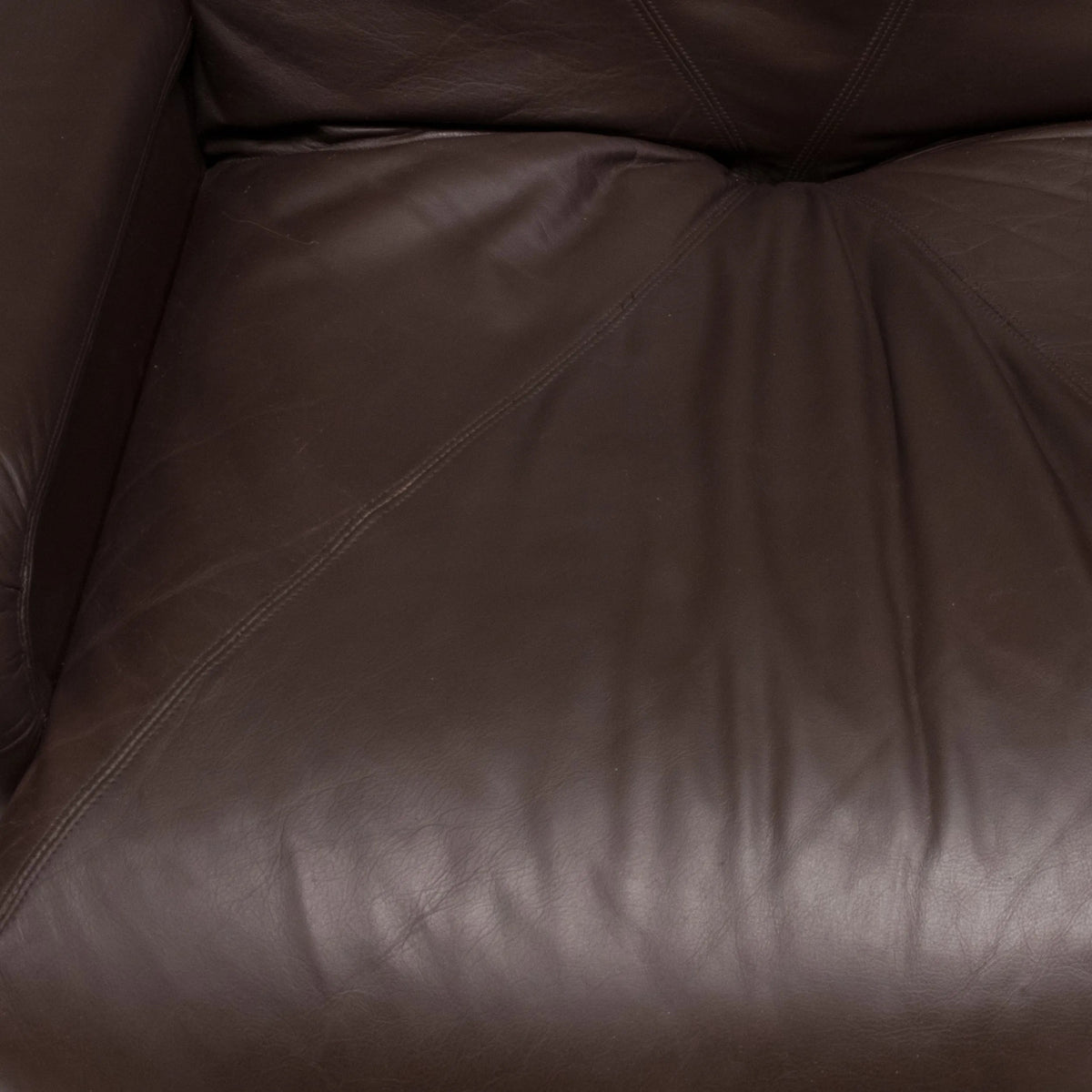 Howard Keith Vintage Brown Leather Sofa & Footstool - REHAUS - Howard Keith
