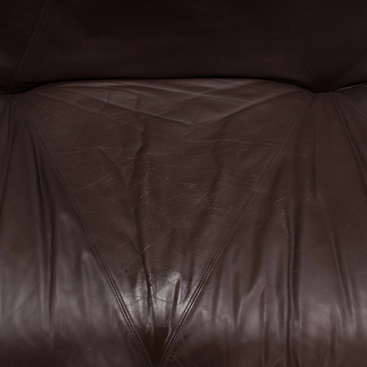 Howard Keith Vintage Brown Leather Sofa & Footstool - REHAUS - Howard Keith