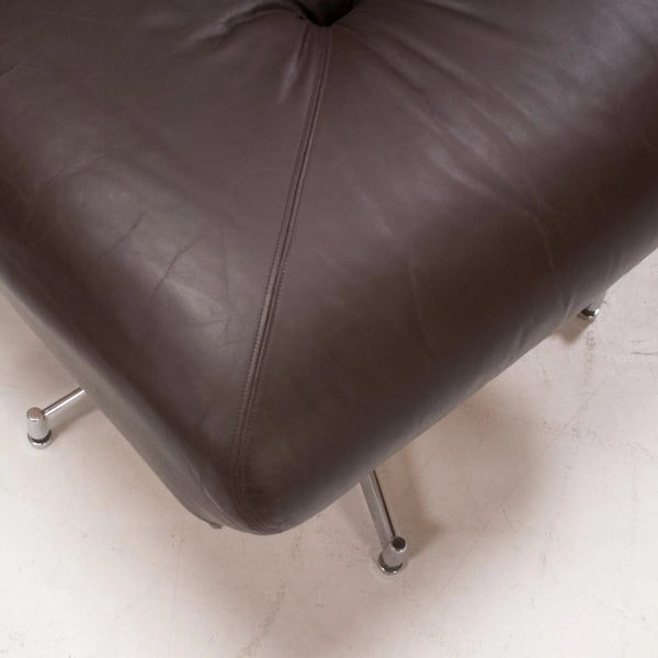 Howard Keith Vintage Brown Leather Sofa & Footstool - REHAUS - Howard Keith
