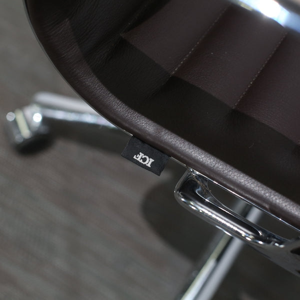 ICF Brown Leather and Aluminium Una Office Chair @ REHAUS