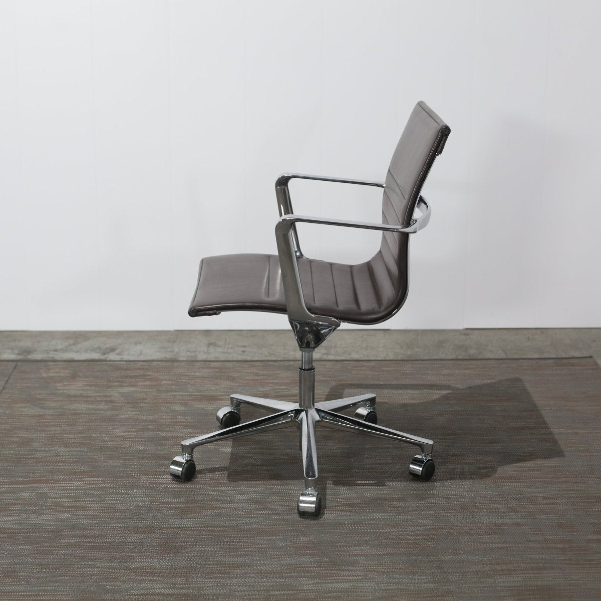 ICF Brown Leather and Aluminium Una Office Chair @ REHAUS
