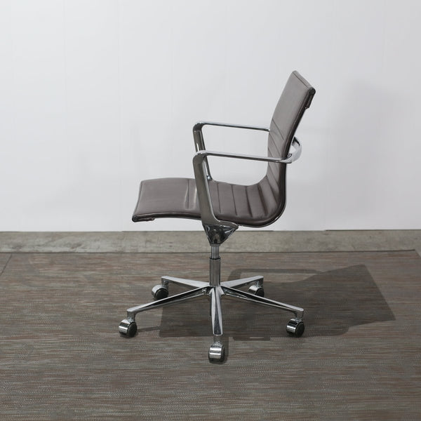 ICF Brown Leather and Aluminium Una Office Chair @ REHAUS