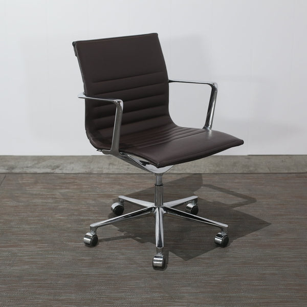 ICF Brown Leather and Aluminium Una Office Chair @ REHAUS