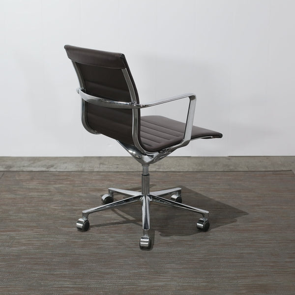 ICF Brown Leather and Aluminium Una Office Chair @ REHAUS