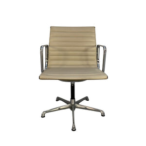 ICF Vitra Eames EA 108 Aluminium Chair - In Pale - Cream Leather @ REHAUS