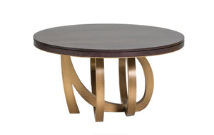 Jonathan Baring Quilted Maple And Brass Round Extending Dining Table