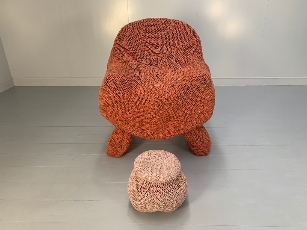 Jordyn Rachel Gardiner Udder Armchair & Stool - In Crochet Cotton Yarn @ REHAUS